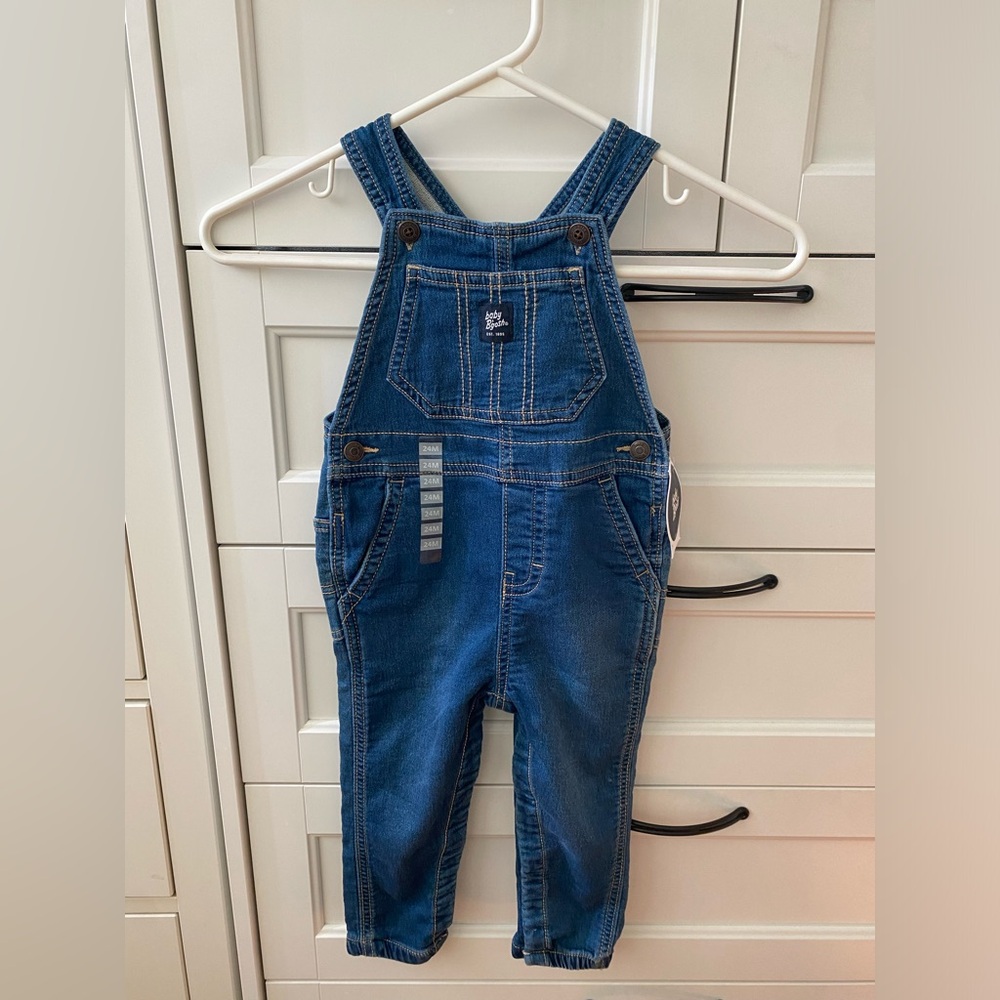 NWT Oshkosh baby bgosh overalls- soft knit denim